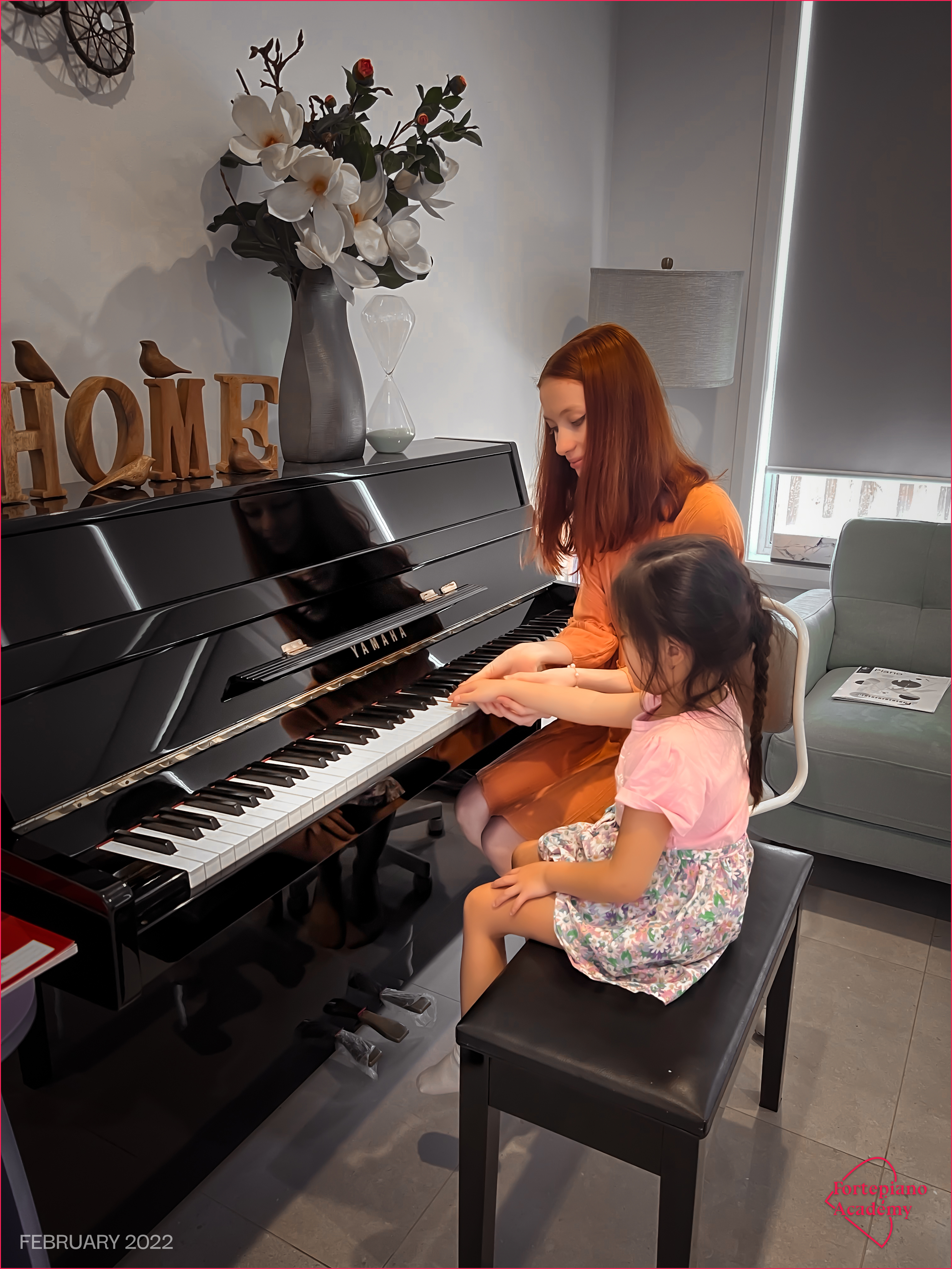 Lesson moment at the piano